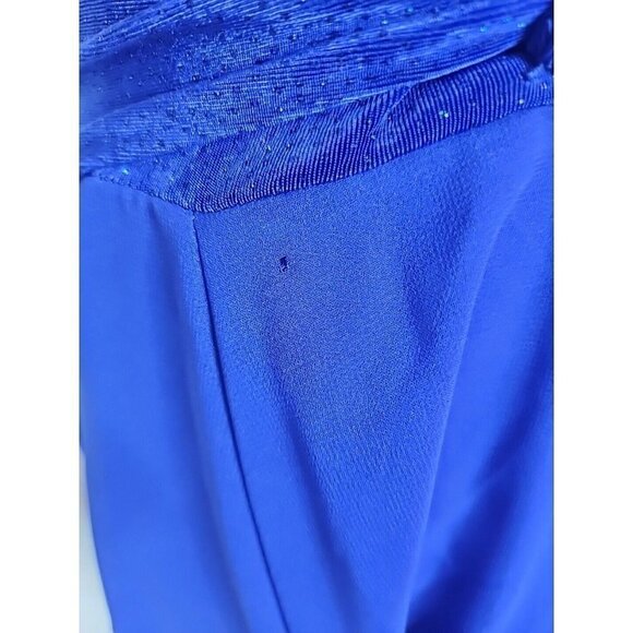 Scott McClintock Vintage Formal Dress Blue Ball Gown Sleeveless Flowy Glitter 4 - Picture 9 of 9